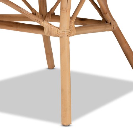Baxton Studio Adrina Modern Bohemian Natural Brown Rattan Dining Chair 210-12713